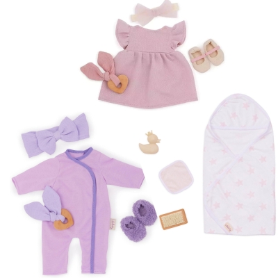 Комплект аксесоари за кукла Battat - Lulla Baby, Дрехи за момичета, 11 части