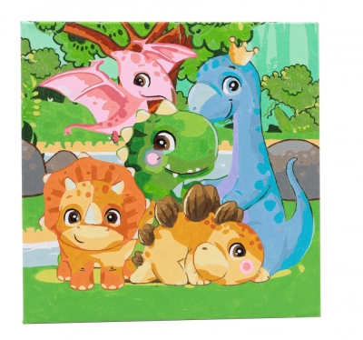 Рисуване по номера Craft Buddy - Семейство динозаври
