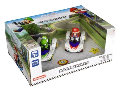 Комплект пулбек колички Carrera - Super Mario, Марио & Йоши, 2 броя