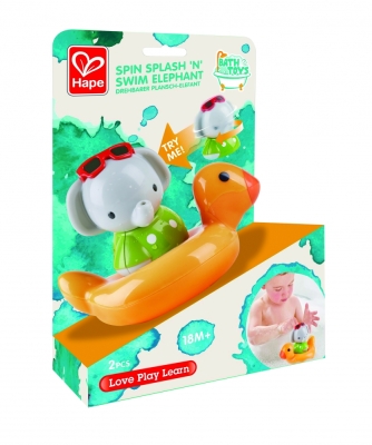 Играчка за баня Hape - Слонче с пояс, с променящ се цвят