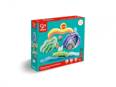 Дървен конструктор Hape - Природа, 22 части