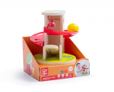 Дървена играчка Hape - Натисни и плъзни, Джунгла