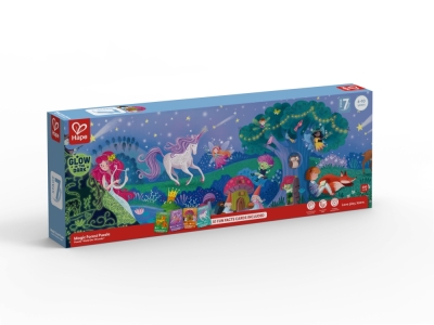 Панорамен пъзел Hape - Магическа гора, Светещ, 200 части