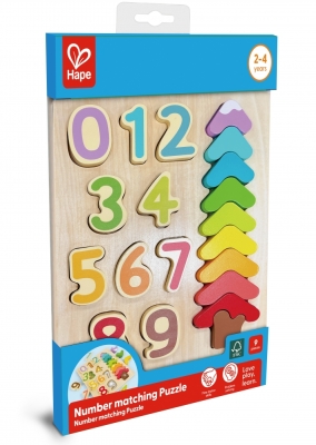 Дървен пъзел Hape - Цветове и форми, 9 части