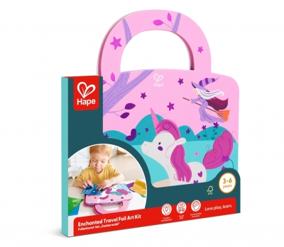 Творчески комплект Hape - Книжка за апликации с фолио, Феи