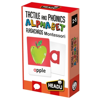 Образователни флаш карти Headu - Montessori, С тактилна и фонетична азбука