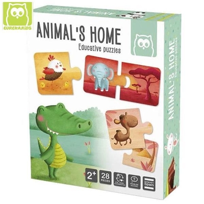 Образователен пъзел Eurekakids - Montessori, Къщата на животните
