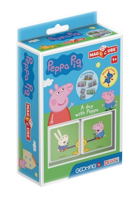 Магнитен конструктор Geomag - Magicube, Един ден с Пепа Пиг