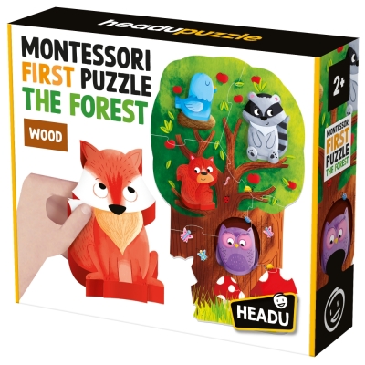 Образователен пъзел Headu - Montessori, В гората