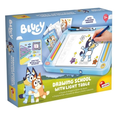 Творчески комплект Lisciani - Bluey, Училище по рисуване, със светеща дъска