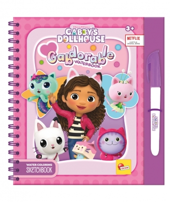 Книжка за оцветяване с вода Lisciani - Gabby′s Dollhouse, Gabdorable