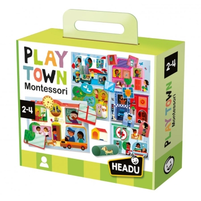 Образователен пъзел Headu - Montessori, Play Town