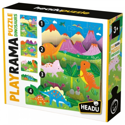Пъзел Headu - Playrama, Динозаврите, 40 части