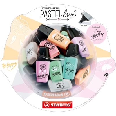 Текст маркери Stabilo - Boss Mini, Pastel Love, 2.0 mm, 50 броя