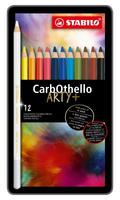 Цветни пастелни моливи Stabilo - CarbOthello, 12 цвята