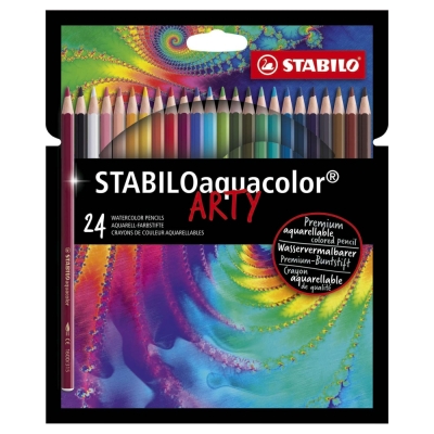 Цветни акварелни моливи Stabilo - Aquacolor Arty, 24 цвята