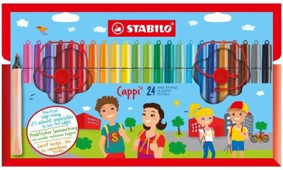 Флумастери Stabilo - Cappi, 24 цвята