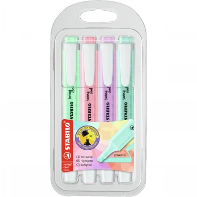 Комплект маркери Stabilo - Swing Cool, Pastel, 4 броя