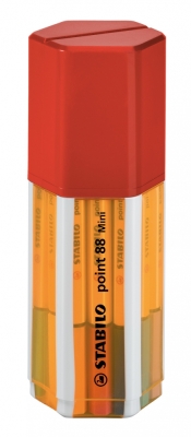 Мини тънкописци Stabilo - Point 88, В кутия, 18 цвята, асортимент