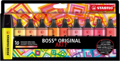 Комплект текст маркери Stabilo - Boss Original, Arty, Warm Colours, 10 цвята