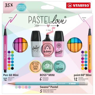 Творчески комплект Stabilo - Pastel Love, 35 броя