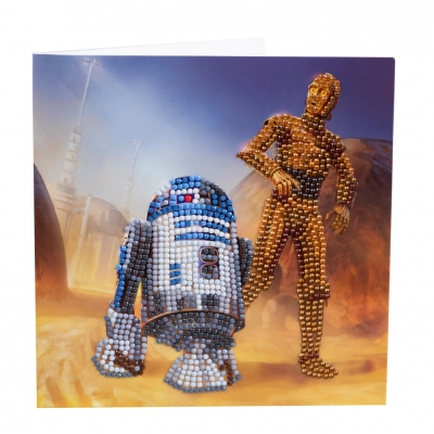 Поздравителна картичка с диамантен живопис Craft Buddy - R2-D2 & C-3PO