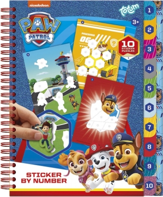 Книжка със стикери по номера Totum - Paw Patrol