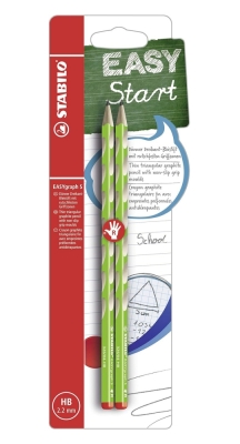 Комплект ергономични моливи Stabilo - Eаsy, HB, За дясна ръка, 2 броя