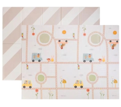 Бебешка двустранна подложка за игра Taf Toys - Пътни приключения, 150 x 200 сm