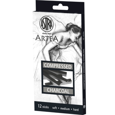 Комплект компресирани въглени Astra, 12 броя
