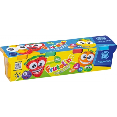 Комплект моделин в чаша Astra - Frutolina, 4 цвята