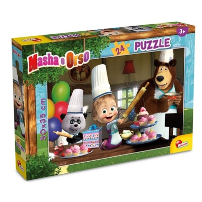 Пъзел Lisciani - Maша и Мечока, Заедно ще учим, 24 части