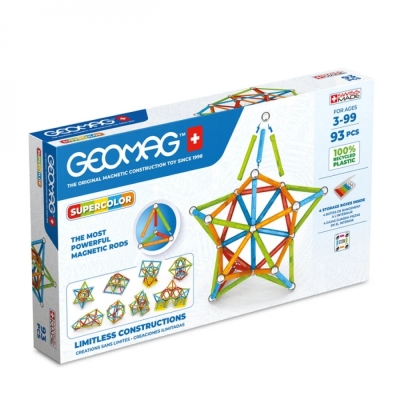 Магнитен конструктор Geomag - Supercolor, 93 части