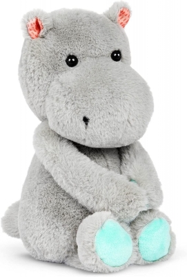 Плюшена играчка Battat - Хипопотам, 30 cm, Сив