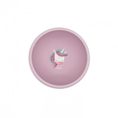 Силиконова купичка за хранене с вакуум Sassi - Еднорог