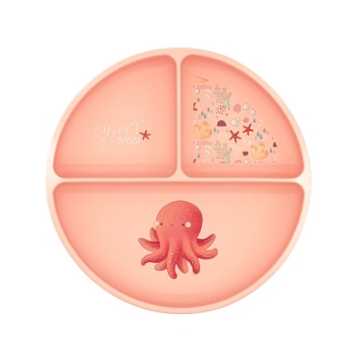 Силиконова чиния за хранене с вакуум - Sassi, Октопод