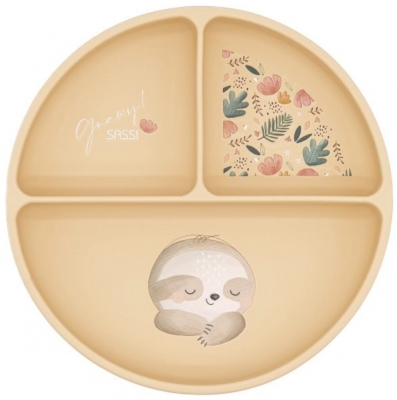 Силиконова чиния за хранене с вакуум - Sassi, Ленивец