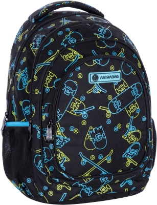 Ученическа раница Astra - Скейтборди, С неонов ефект