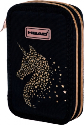 Ученически несесер Head - Златен Еднорог, с 2 ципа