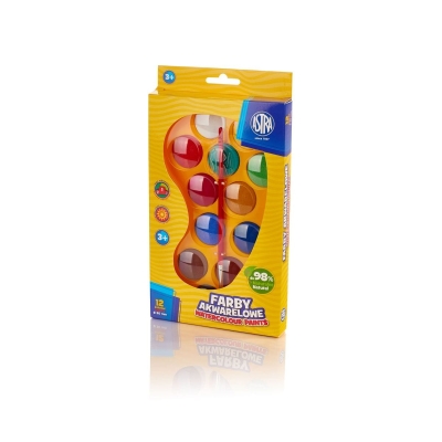 Комплект акварелни бои Astra - 12 цвята, С четка