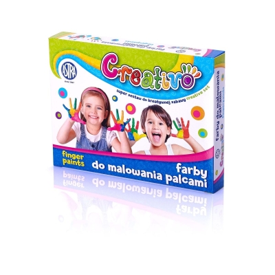 Бои за рисуване с пръсти Astra - 4 цвята, 50 ml