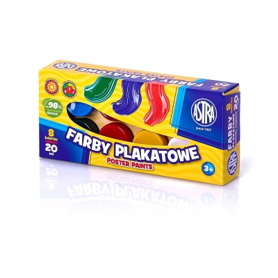 Бои за плакати Astra - 8 цвята, 20 ml