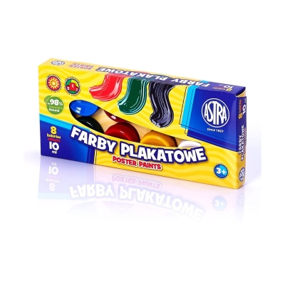 Темперни бои Astra - 8 цвята, 10 ml