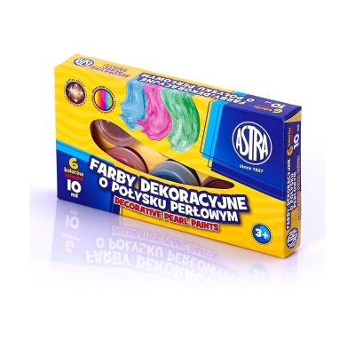 Темперни перлени бои Astra - 6 цвята, 10 ml