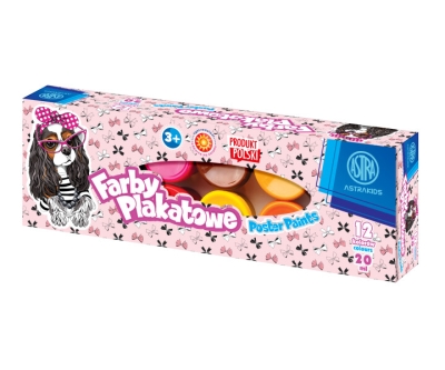 Темперни бои Astra - Кученца, 12 цвята, 20 ml