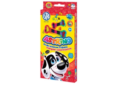 Цветни триъгълни моливи Astra - Astrino, 12 цвята