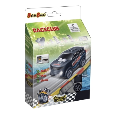 Конструктор BanBao - Мини пулбек количка, Черна, 23 части