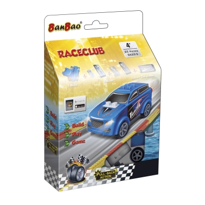 Конструктор BanBao - Мини пулбек количка, Синя, 23 части