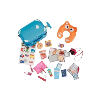 Комплект за кукли Battat - Our Generation, Куфар с аксесоари за път