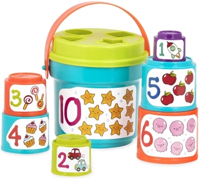 Игрален комплект Battat - Кофички за сортиране и подреждане